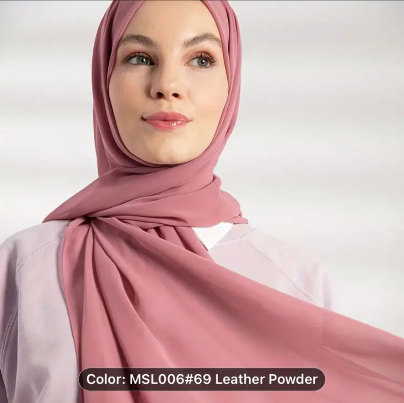 Leather Powder Georgette Hijab